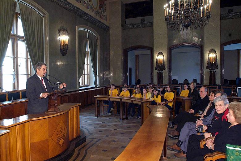 Spotkanie z gośćmi z Brna 
i Wiednia odbyło się w sali Obrad Rady Miasta Krakowa. 