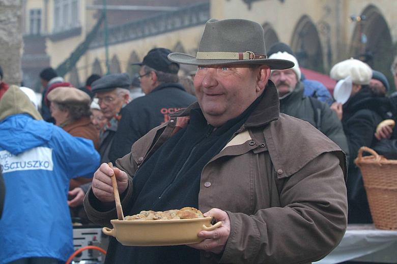 Jan Kościuszko, znany z hojności, organizator wigilii na krakowskim Rynku.   