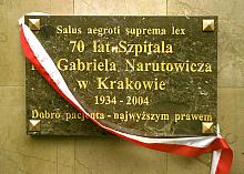 ...upamiętniającej jubileusz 70-lecia Szpitala Miejskiego Specjalistycznego im. Gabriela Narutowicza w Krakowie.