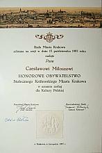 
...oraz w przeddzień 12. rocznicy nadania Czesławowi Miłoszowi tytułu Honorowego Obywatela Stołecznego Królewskiego Miasta Kra