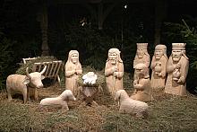 Figurki z lipowego drewna otoczone gaikiem z 50 choinek i pachnące sianko, to cały urok tegorocznej Szopki Bożonarodzeniowej.