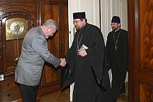 Prezydent Miasta Krakowa profesor Jacek Majchrowski  przyjął przebywającego w Krakowie księdza biskupa Paisjusza.