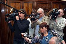 W spotkaniu, oprócz rosyjskich gości, uczestniczyli również towarzyszący delegacji dziennikarze.