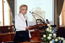 Zabrała również głos Jolanta Orlińska, Główny Geodeta Kraju, Prezes Głównego Urzędu Geodezji i Kartografii, która objęła patrona
