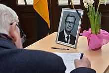 Wpis do księgi kondolencyjnej w związku ze śmiercią byłego Ministra Spraw Zagranicznych Republiki Federalnej Niemiec, Guido Westerwelle