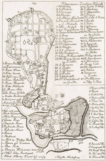 Historyczne widoki i plany Krakowa - Plany z XVII i XVIII wieku