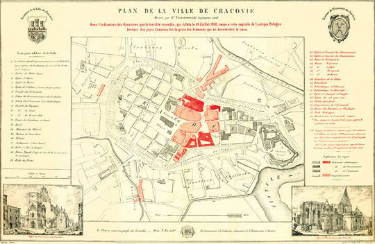 Historyczne widoki i plany Krakowa - Plany z XIX wieku