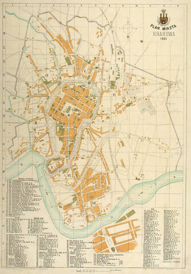 Historyczne widoki i plany Krakowa - Plany z XIX wieku