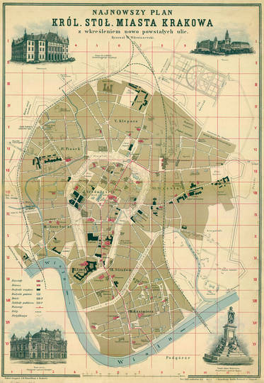 Historyczne widoki i plany Krakowa - Plany z XIX wieku