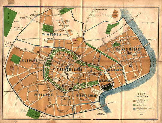 Historyczne widoki i plany Krakowa - Plany z XIX wieku