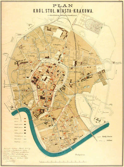 Historyczne widoki i plany Krakowa - Plany z XIX wieku