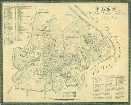 Historyczne widoki i plany Krakowa - Plany z XIX wieku