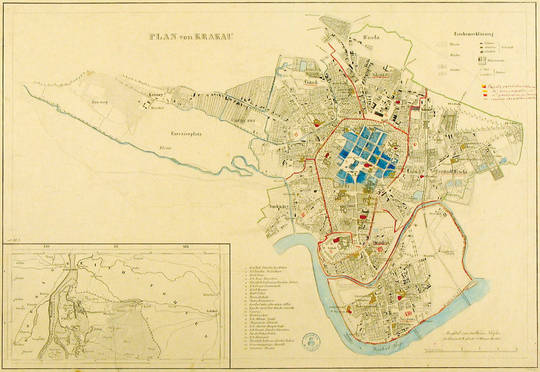 Historyczne widoki i plany Krakowa - Plany z XIX wieku