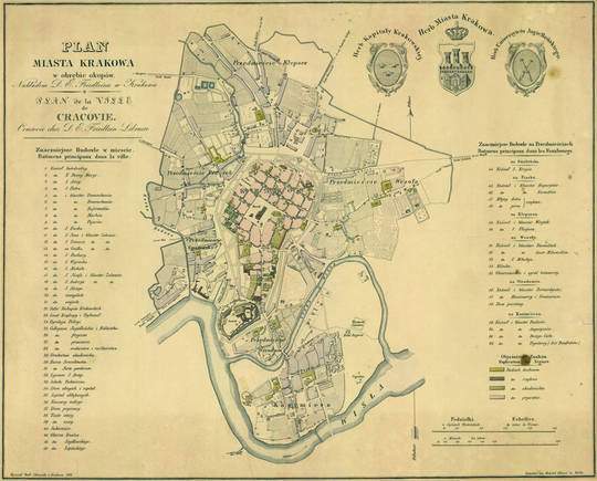 Historyczne widoki i plany Krakowa - Plany z XIX wieku