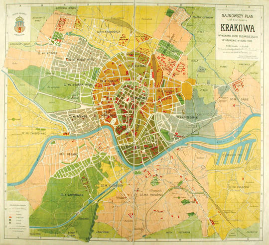 Historyczne widoki i plany Krakowa - Plany z XX wieku i współczesne