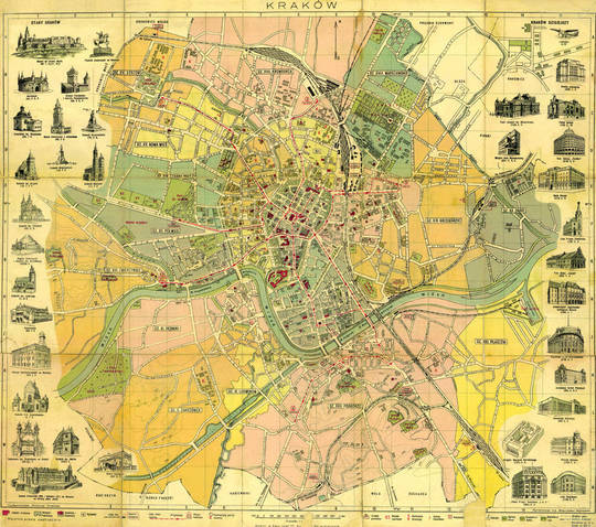 Historyczne widoki i plany Krakowa - Plany z XX wieku i współczesne
