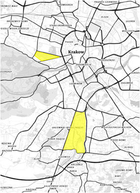 ŚDM, wjazdówka, Błonia, Łagiewniki, mapka