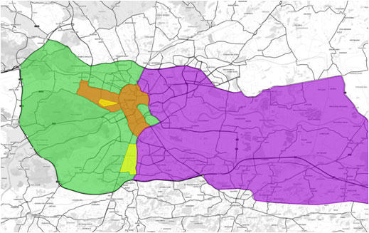 ŚDM, wjazdówka, obszar ograniczenia ruchu I