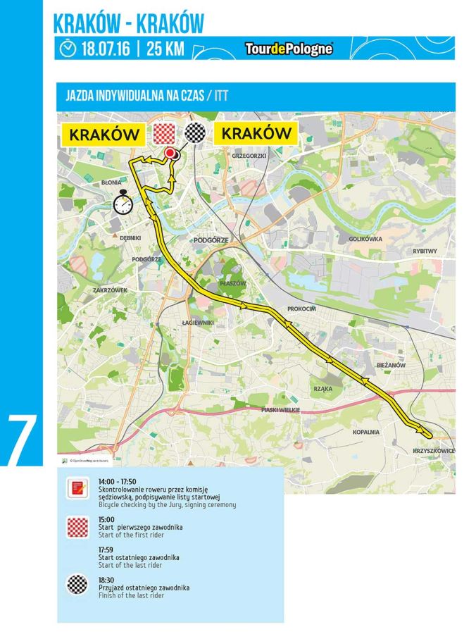 Tour de Pologne 2016 - siódmy etap - mapa