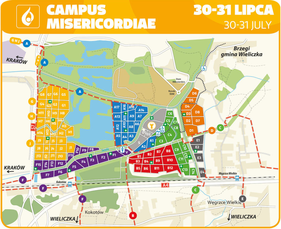 ŚDM, mapa, Campus