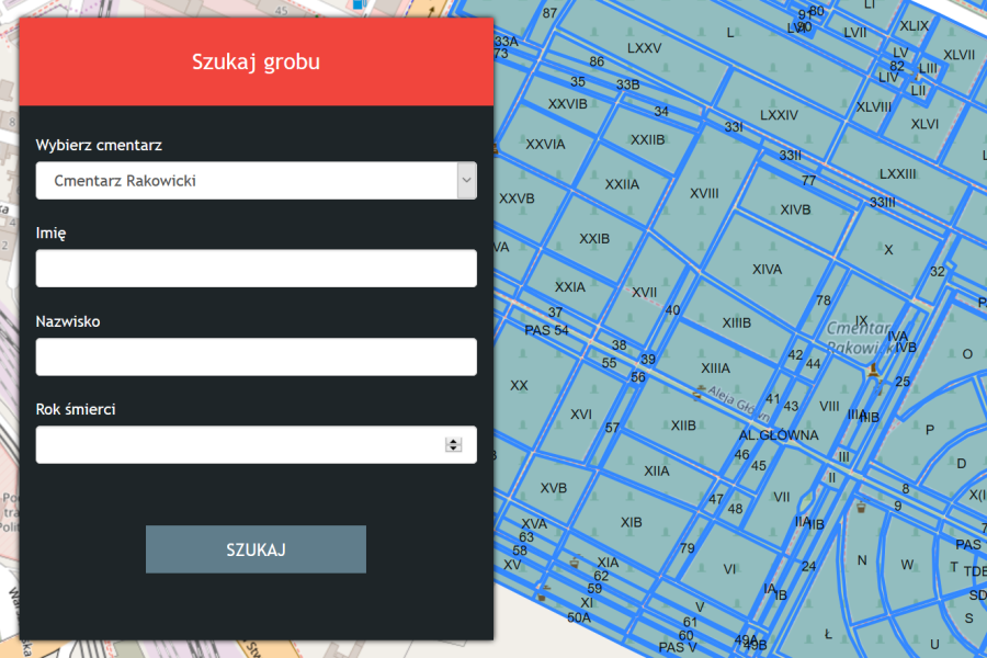 Internetowy lokalizator grobów Magiczny Kraków