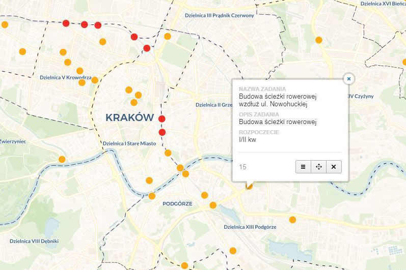 mapa kraków interaktywna Interaktywna mapa inwestycji dla Krakowa   Magiczny Kraków