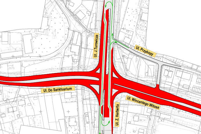 ul fredry kraków mapa Budowa Trasy Łagiewnickiej – zamknięcie fragmentu ul. Witosa 