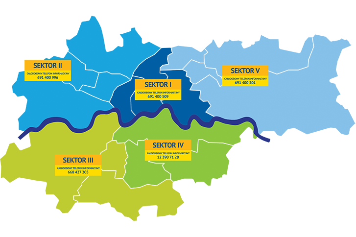 mpo kraków mapa Plakaty z podziałem Krakowa na sektory   Magiczny Kraków