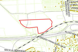 Granice miejscowego planu zagospodarowania przestrzennego obszaru "Park miejski Kliny południe"