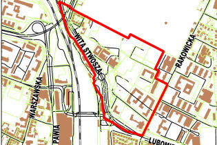 granice miejscowego planu zagospodarowania przestrzennego obszaru "Wita Stwosza"