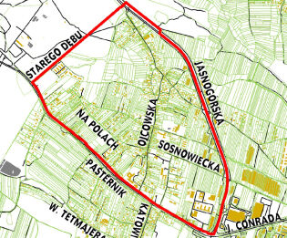 Miejscowy plan zagospodarowania przestrzennego obszaru "Pasternik" - granice