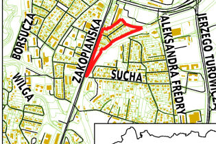 Granice projektu miejscowego planu zagospodarowania przestrzennego obszaru "Ogrodniki - Przy Torze"