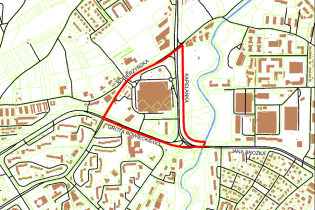 Granice projektu miejscowego planu zagospodarowania przestrzennego obszaru "Kapelanka"