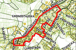 Granice miejscowego planu zagospodarowania przestrzennego obszaru "BOBRZYŃSKIEGO"