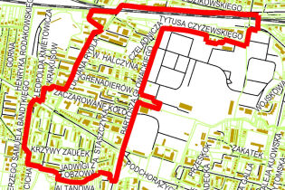 Granice miejscowego planu zagospodarowania przestrzennego obszaru "Rydla"