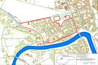 Granice projektu miejscowego planu zagospodarowania przestrzennego obszaru "Półwsie Zwierzynieckie" 