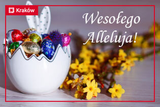 ozdoby wielkanocne z gałązką forsycji