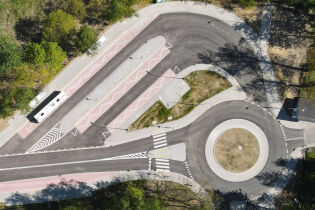 widok z lotu ptaka konsultowanego przystanku