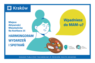 Rysunek przedstawiający portret kobiety z paletą malarską