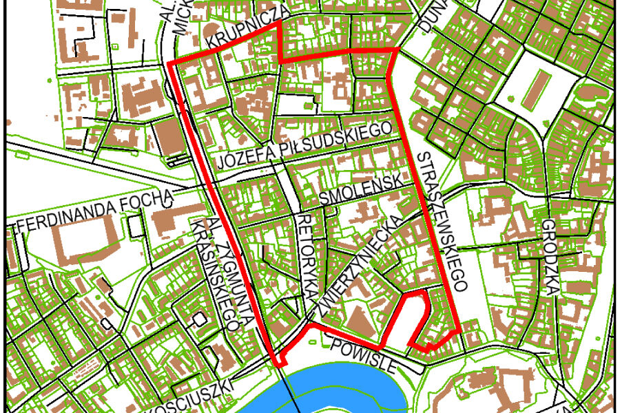 Granice miejscowego planu zagospodarowania przestrzennego obszaru "Nowy Świat"