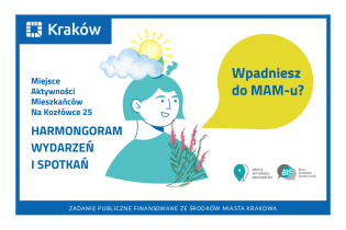 Rysunek przedstawiający portret kobiety z wrzosami, a nad nią słońce i chmurka
