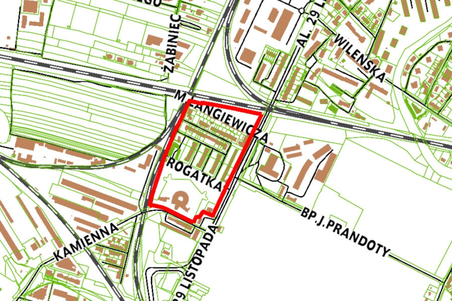 Granice miejscowego planu zagospodarowania przestrzennego obszaru "Rogatka Warszawska"