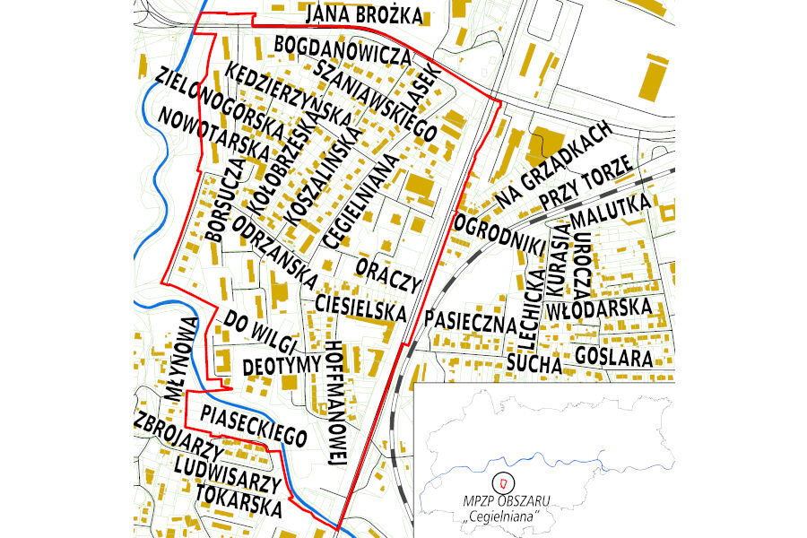 Granice miejscowego planu zagospodarowania przestrzennego obszaru "Cegielniana"