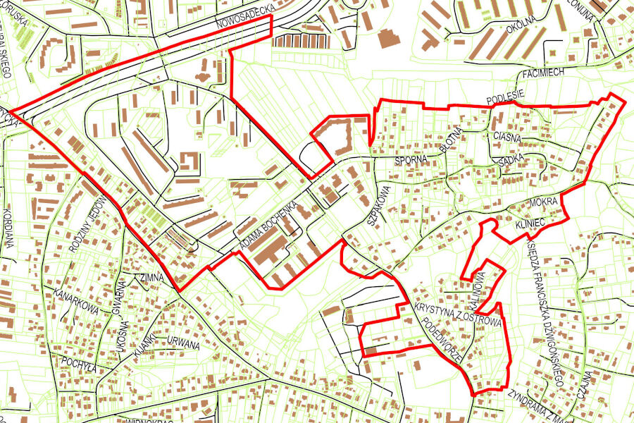 Granice miejscowego planu zagospodarowania przestrzennego obszaru "Piaski Nowe"