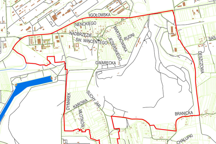Granice miejscowego planu zagospodarowania przestrzennego obszaru "Pleszów"