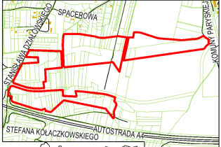 Granice miejscowego planu zagospodarowania przestrzennego obszaru "Park miejski na Klinach"