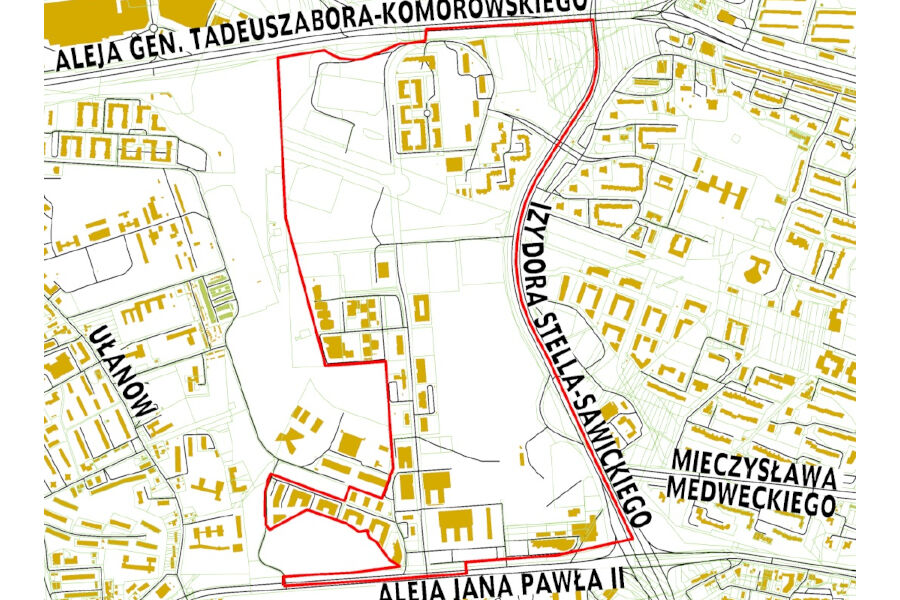 Granice miejscowego planu zagospodarowania przestrzennego obszaru "Czyżyny Zachód"