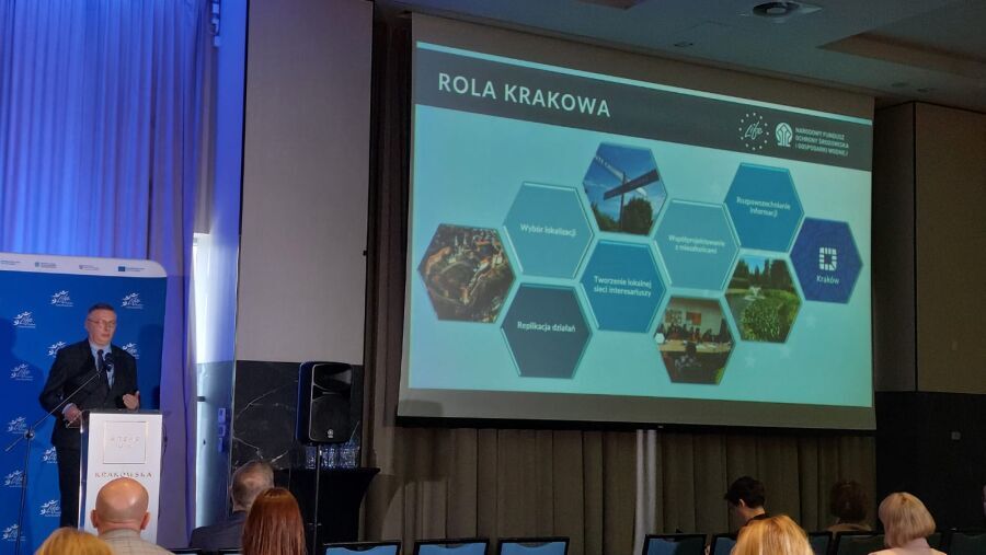 Prezentacja krakowskiego projektu podczas odbioru nagrody 11.01.2024