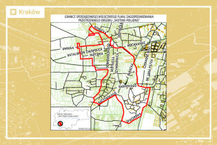 Granice projektu miejscowego planu zagospodarowania przestrzennego obszaru „Skotniki - Południe”