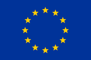 Grafika przedstawia flagę Unii Europejskiej: 12 żółtych gwiazdek, ułożonych w okrąg, na niebieskim tle.